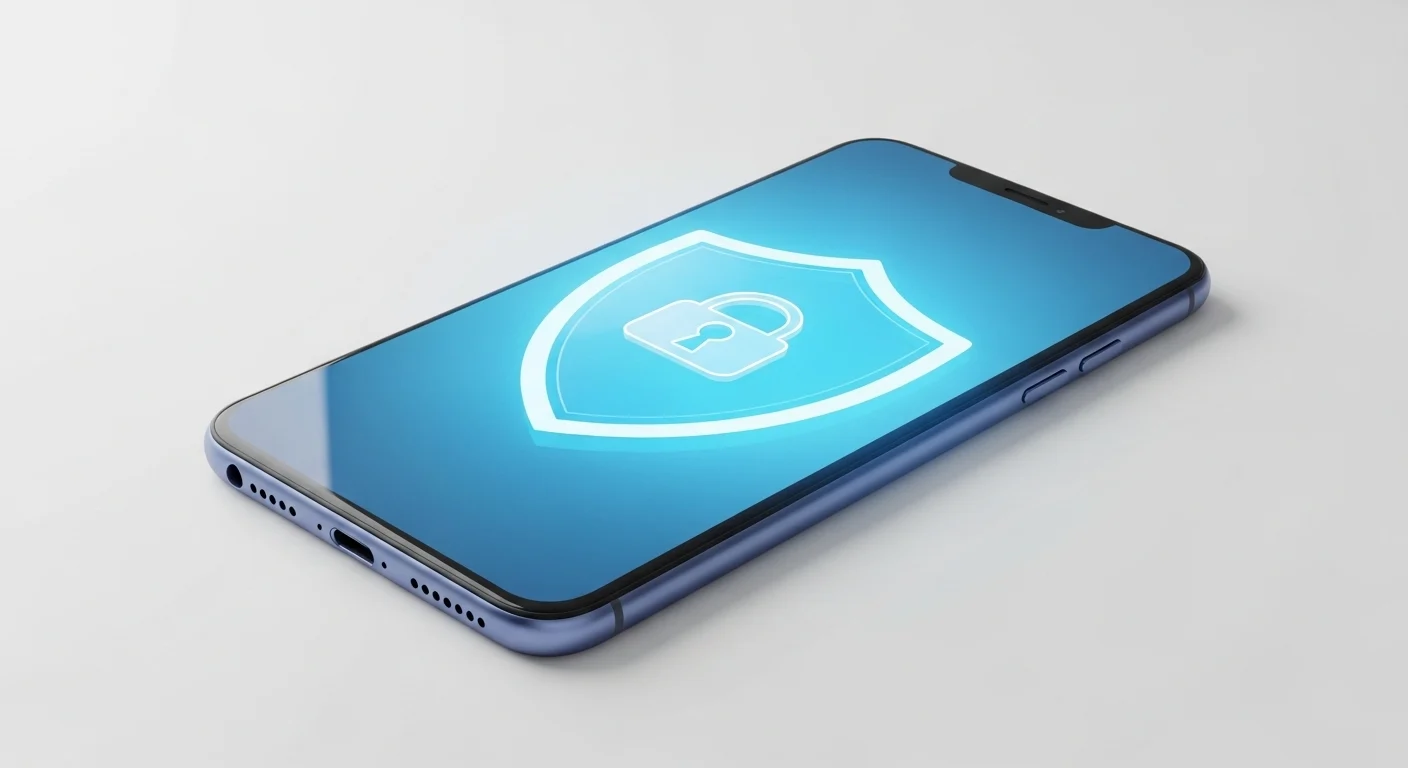 Безопасная установка приложения на смартфон с символом защиты